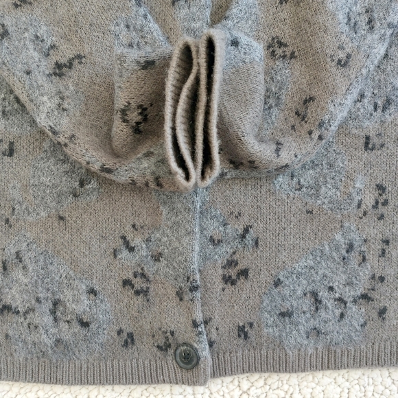 All Saints Wool Blend Mixed Media Texture Camo Cardi Women's Size S, oversized. - Picture 9 of 13